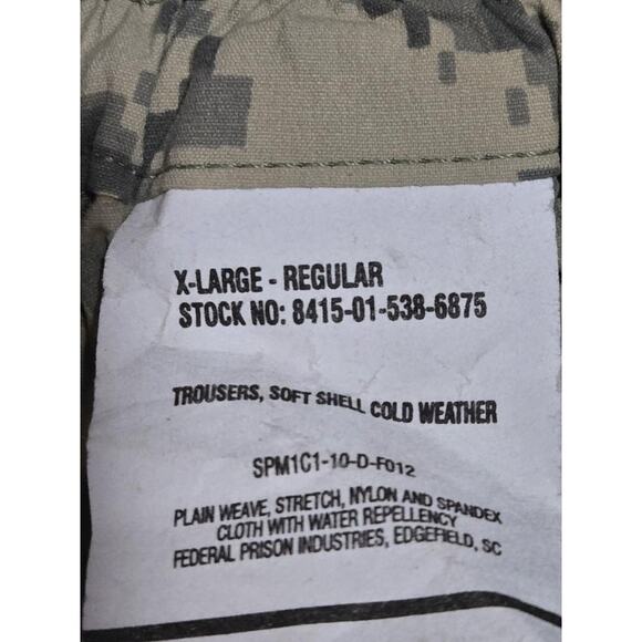 X-L/R -ECWCS GEN III L5 Soft Shell Digital ACU Pants NSN:8415-01-538-6875 #G27g - Picture 3 of 3